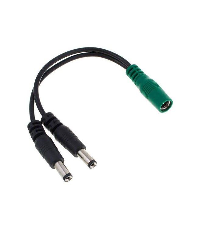 Voodoo Lab PPAP 4" Current Doubler Adapter, Two 2.1mm Straight Barrels to 2.1mm Female