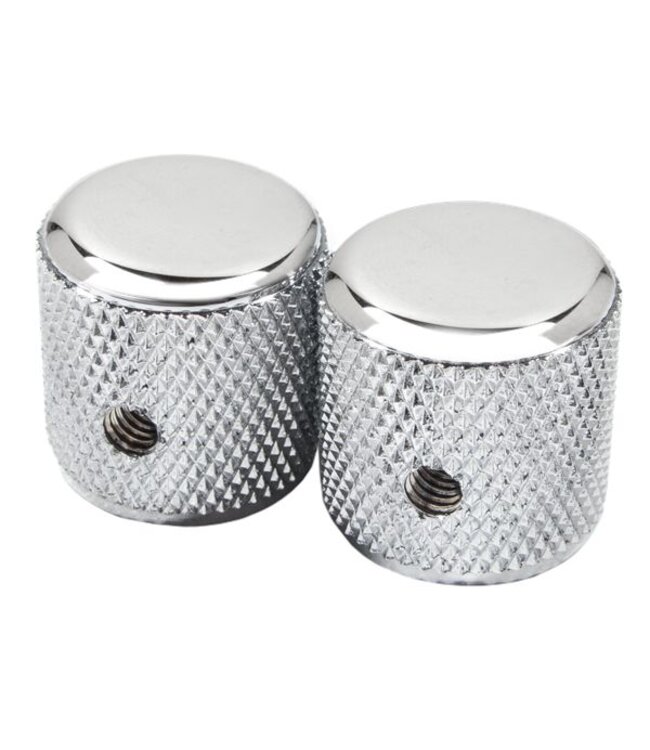 Fender Pure Vintage '60s Telecaster® Knurled Knobs, (2), Chrome/Aluminum