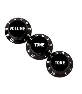 Fender Fender Stratocaster Knobs, Black (Volume, Tone, Tone) (3)