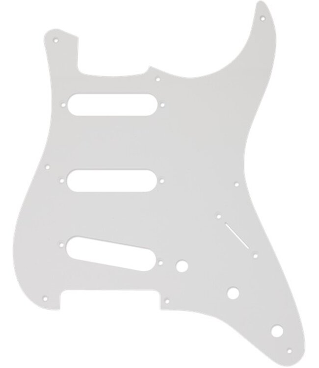 Fender Pickguard, Stratocaster® S/S/S, 8-Hole Mount, White, 1-Ply