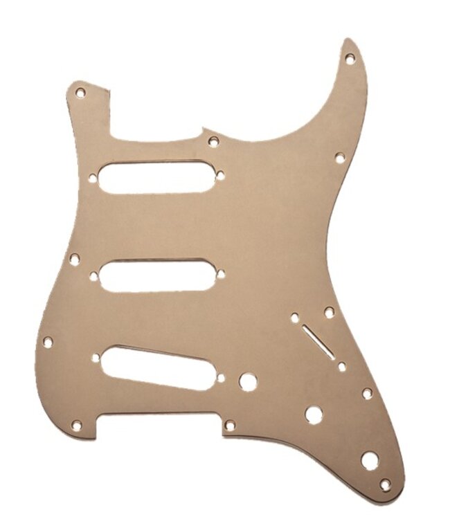 Fender Stratocaster SSS Gold Anodized Aluminum Pickguard, 11 Hole