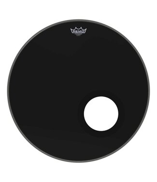 Remo Remo 22" Powerstroke 3 Ebony Drum Head, Port Hole