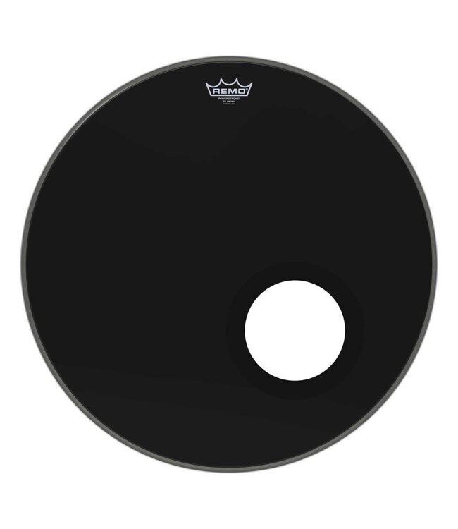 Remo 22" Powerstroke 3 Ebony Drum Head, Port Hole