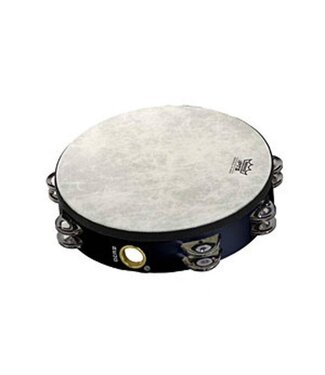 Remo Remo 8" Fiberskyn Tambourine, Double Row - Quadura Black