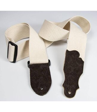 Franklin Franklin 2" Cotton Strap with Embossed Ends, Natural/Chocolate