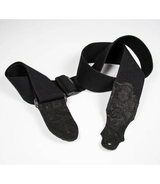 Franklin Franklin 2" Cotton Strap with Embossed Ends, Black/Black