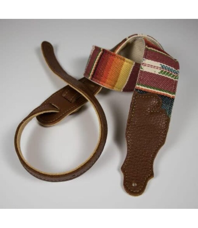 Franklin 2" Saddle Blanket Strap, Earth Tones, Chocolate Ends
