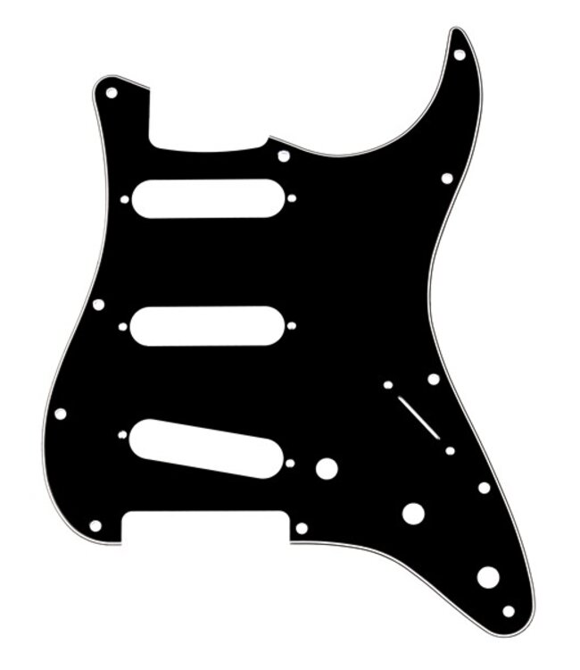 Fender Pickguard, Stratocaster S/S/S, 11-Hole Mount, B/W/B, 3-Ply