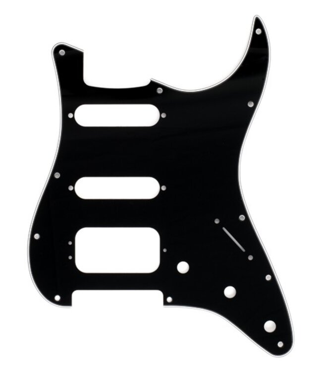 Fender Pickguard, Strat H/S/S, 11-Hole Mount/3-Screw Mount HB), Black, 3-Ply