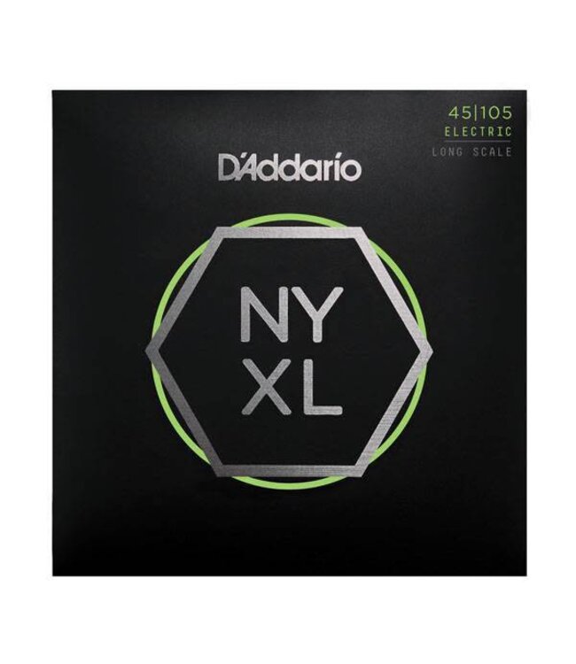 D'Addario, NYXL45105, Set Long Scale, Light Top / Med Bottom, 45-105