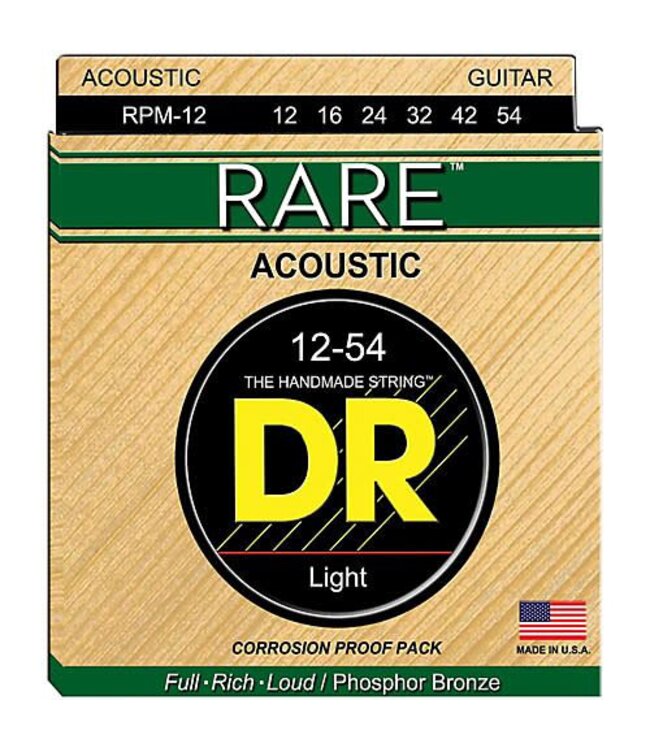 DR DR Strings RARE™ Phosphor Bronze Acoustic Guitar Strings: Light 12-54