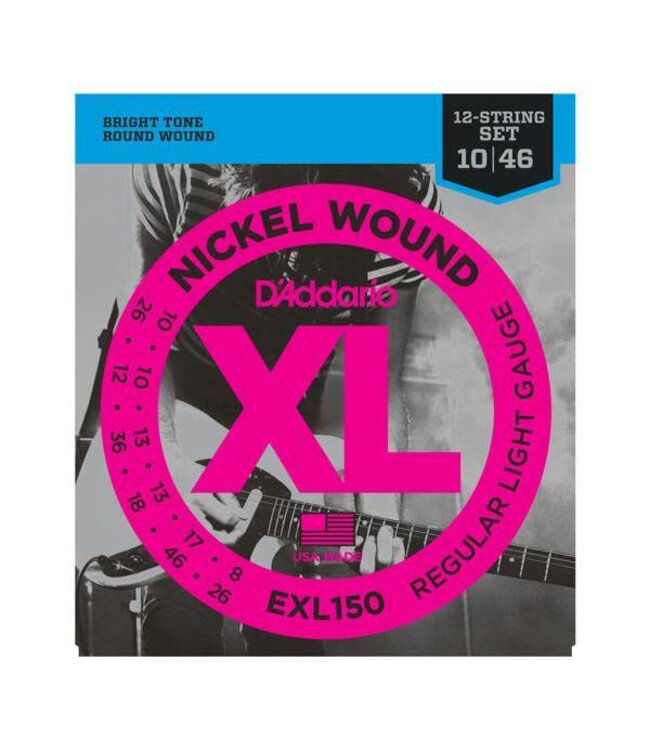 D'Addario EXL150 Nickel Wound Electric Strings, 12-String, Regular Light