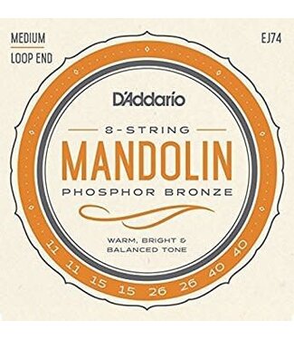 D'Addario D'Addario EJ74 Mandolin Strings, Phosphor Bronze, Medium, 11-40