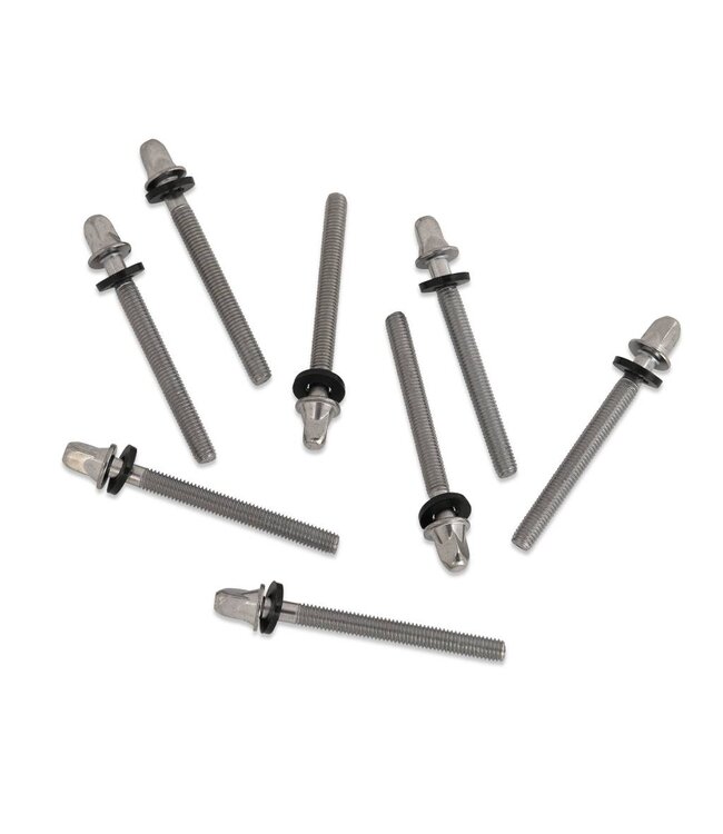 PDP True-Pitch Tension Rods, Chrome, 50mm, 8 Pack