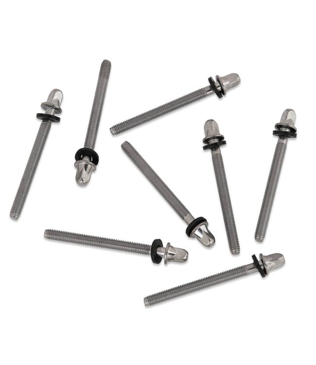 PDP True-Pitch Tension Rods, Chrome, 55mm, 8 Pack