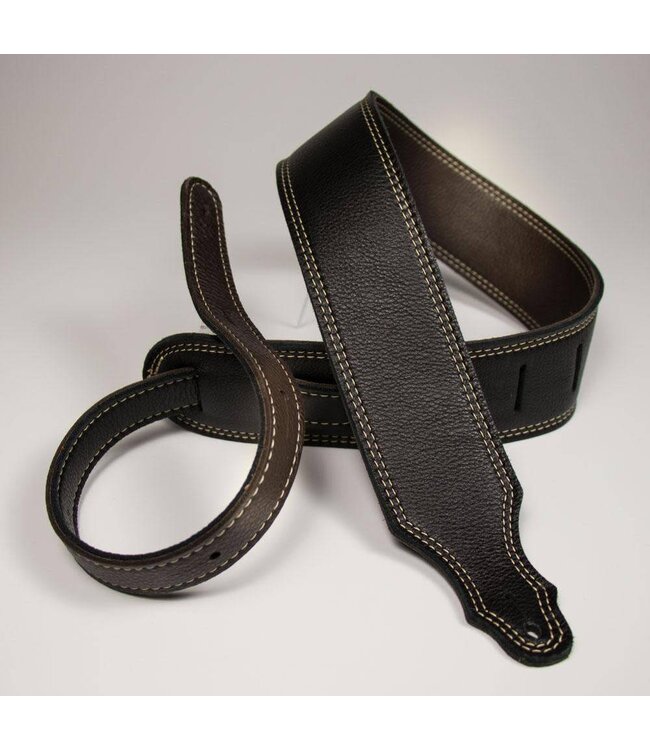 Franklin 2.5" Black/Chocolate Reversible Leather Strap