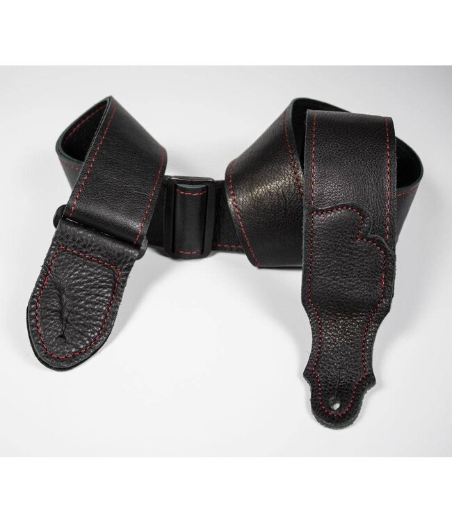 Franklin 2'' Deluxe 60 Leather Strap, Black/Red Stitching