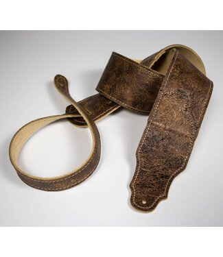 Franklin Franklin 2.5" Roadhouse Distressed Leather/Suede Strap, Chocolate