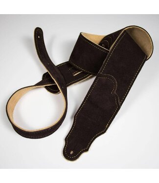 Franklin Franklin 2.5" Original Suede Strap, Chocolate/Chocolate Stitching