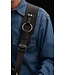 Franklin 3.5" Leather Bass Ring Strap, Black