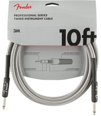 Fender Fender Professional Series Instrument Cable, White Tweed - 10 Foot