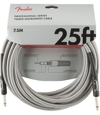Fender Fender Professional Series Instrument Cable, White Tweed - 25 Foot