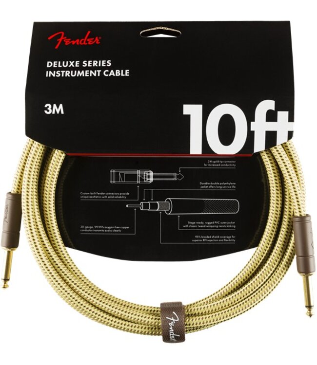 Fender Deluxe Series Instrument Cable, Tweed - 10 Foot