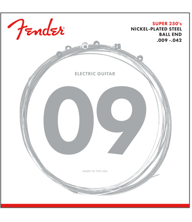 Fender 250L Nickel Plated Electric Guitar Strings 9-42