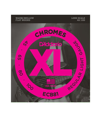 D'Addario D'Addario ECB81 Chromes Bass Guitar Strings, Light, 45-100, Long Scale