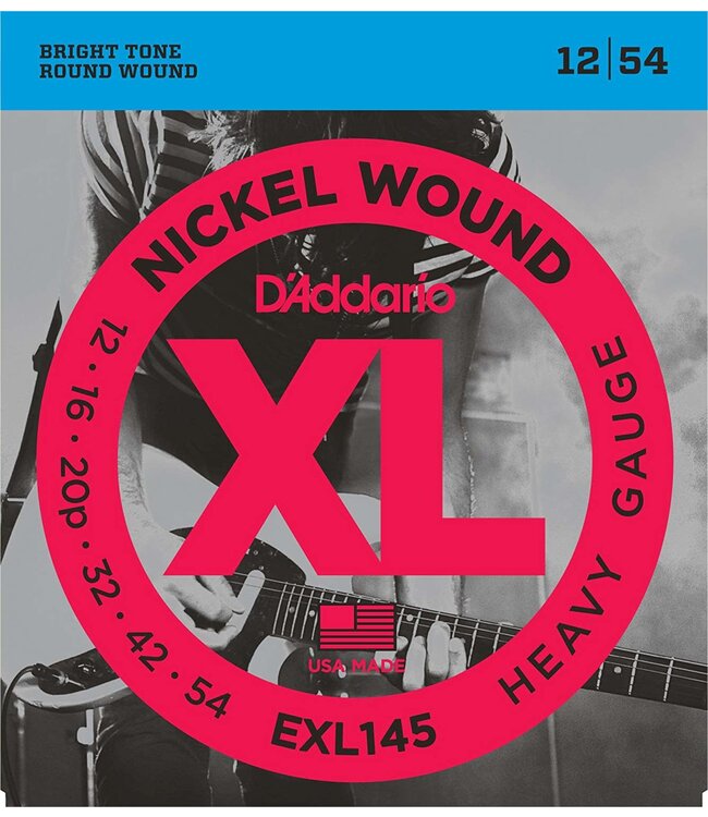 D'Addario EXL145 Nickel Wound Strings, Heavy, Plain Steel 3rd