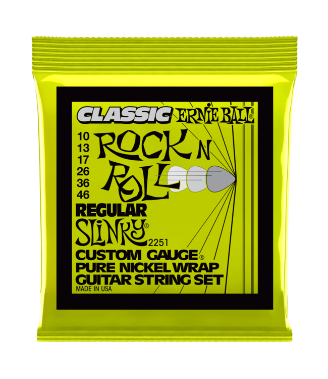 Ernie Ball Classic Pure Nickel Wrap Regular Slinky Strings, 10-46
