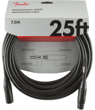 Fender Fender Professional Series Microphone Cable, Black - 25 Foot