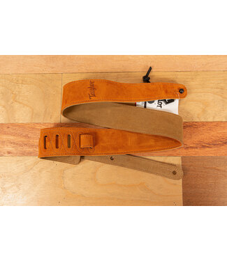 Taylor Taylor 2.5" Guitar Strap, Honey, Embroidered Suede