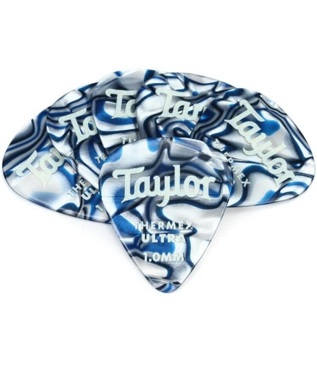 Taylor Premium 351 Thermex Ultra Picks, Blue Swirl, 1.00mm, 6-Pack