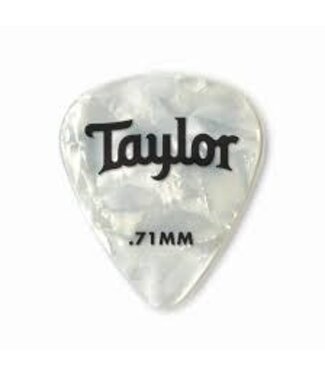 Taylor Taylor Celluloid 351 Picks, White Pearl, 0.71mm, 12-Pack