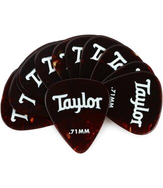 Taylor Taylor Celluloid 351 Picks, Tortoise Shell, 0.71mm, 12-Pack