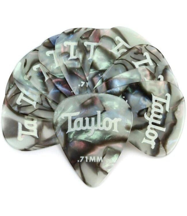 Taylor Celluloid 351 Picks, Abalone, 0.71mm, 12-Pack