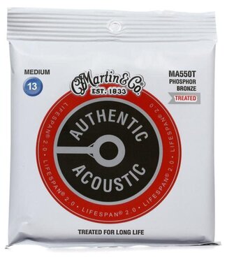 Martin Martin MA550T Authentic Treated 92/8 Phosphor Bronze Medium Set, 13-56