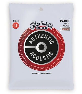 Martin Martin MA140T Authentic Treated 80/20 Bronze Light Guage Set, 12-54