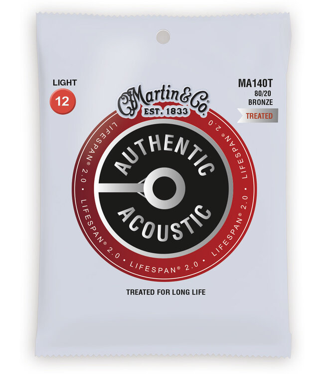 Martin MA140T Authentic Treated 80/20 Bronze Light Guage Set, 12-54