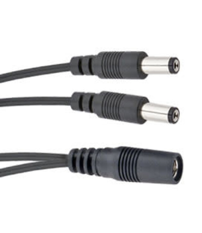 VooDoo Lab PPAY 4" Voltage Doubler Adapter, 2.1mm Straight Barrel Plug (2) to Jack for 2.1mm Plug