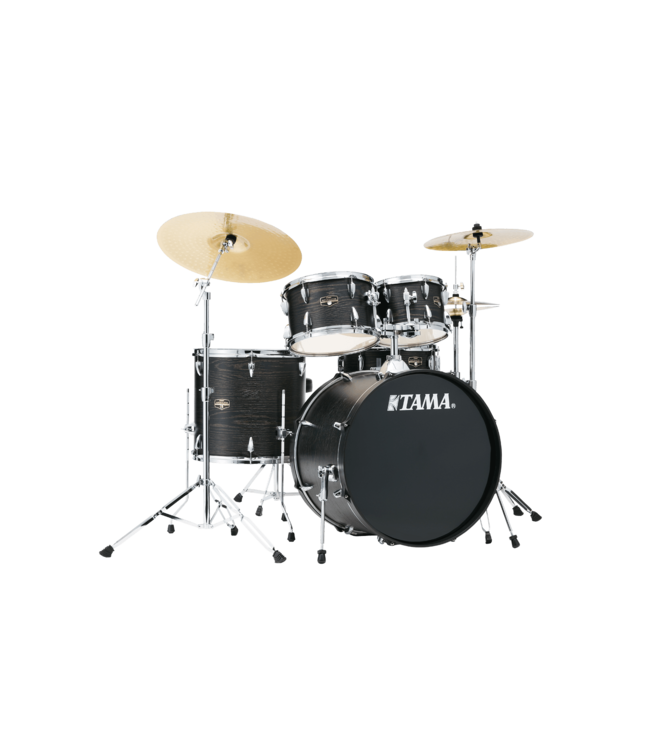 Tama Imperial Star 5-Piece with Hardware and Cymbals, Black Oak Wrap