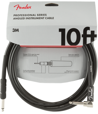 Fender Fender Professional Series Instrument Cable, Straight-Angle, Black - 10 Foot