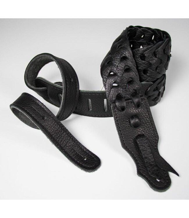 Franklin 3" Leather Link Strap, Black