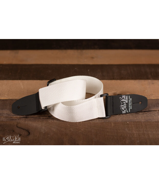 Sims Music 2" Polypro Guitar Strap, White