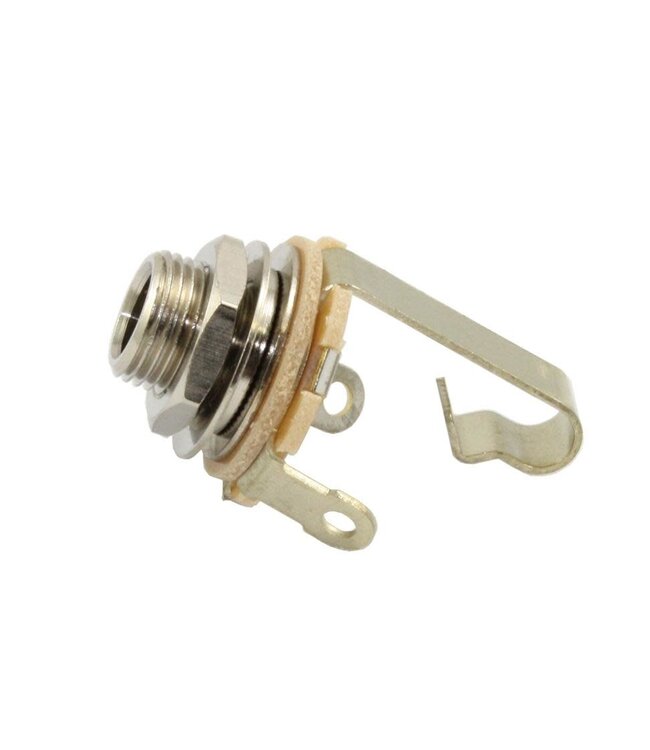 Allparts EP-0055 Single Switchcraft 1/4" Mono Input Jack with Nut and Washer, Nickel