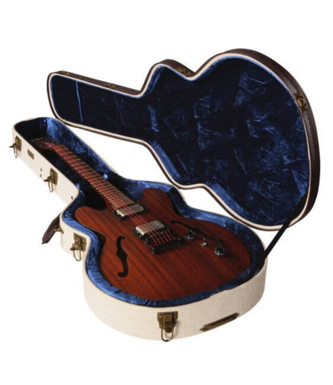 Gator Deluxe Wood Case for Semi-Hollow Electrics such as Gibson 335®; Journeyman Burlap Exterioreluxe Wood Case for Semi-Hollow Electrics such as Gibson 335®; Journeyman Burlap Exterior