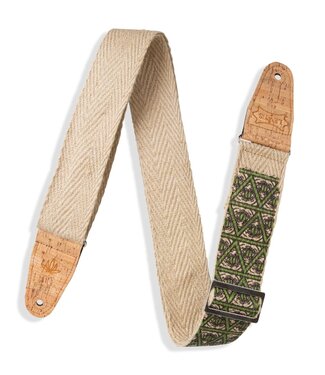 Levy's Levy’s 2" Hemp Webbing Guitar Strap, Natural, Multi Colored