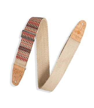 Levy's Levy’s 2" Hemp Webbing Guitar Strap, Natural, Multi Colored