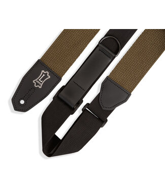 Levy's Levy’s 2" Right Height Cotton Leather Guitar Strap, Green